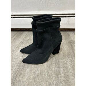 H By Halston Evelyn Sock Boot Ankle Bootie Point Toe Heel Black Women’s Size 7.5